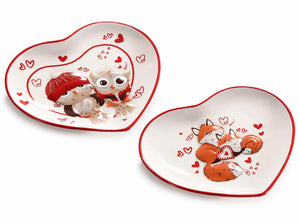 Piatto a cuore in ceramica decoro Love