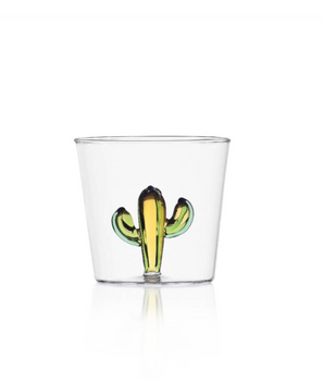 Bicchiere Cactus verde/ambra
