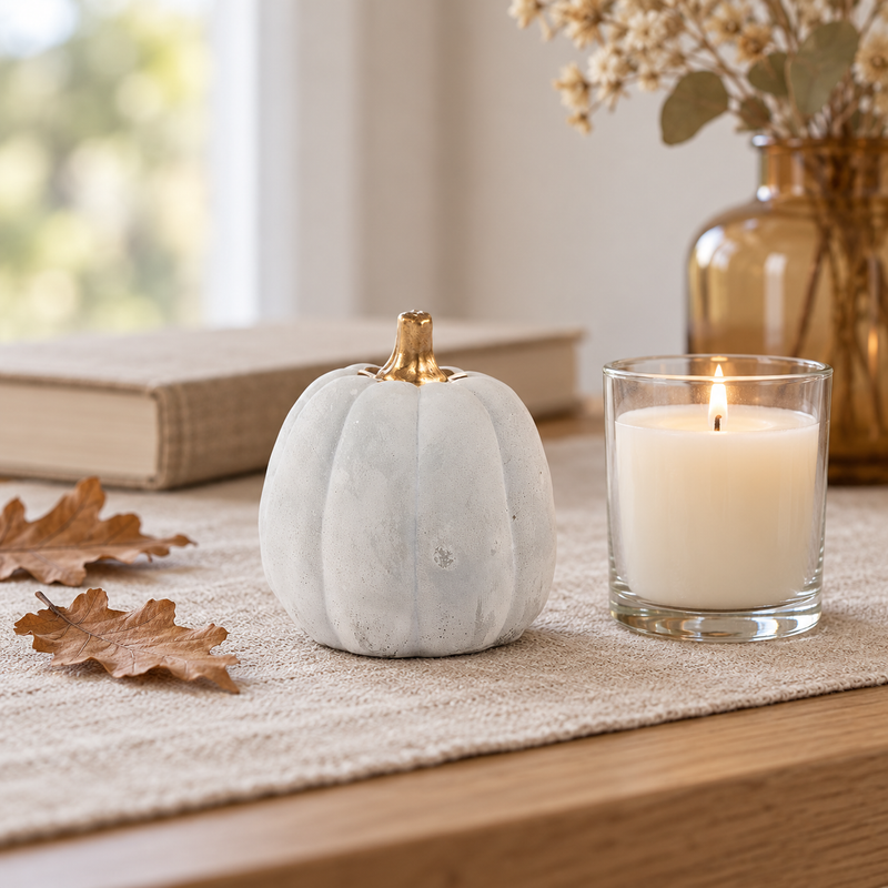 Mini zucca cemento/oro